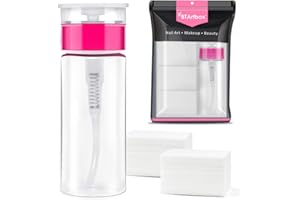 BTArtbox Gel Nail Polish Remover Set 600 PCS Lint Free Nail Wipes Cotton Pads With 1PCS Push Down Pump Dispenser Bottle for Professional Soak Off Gel Polish Remover Acrylic Nail Remover