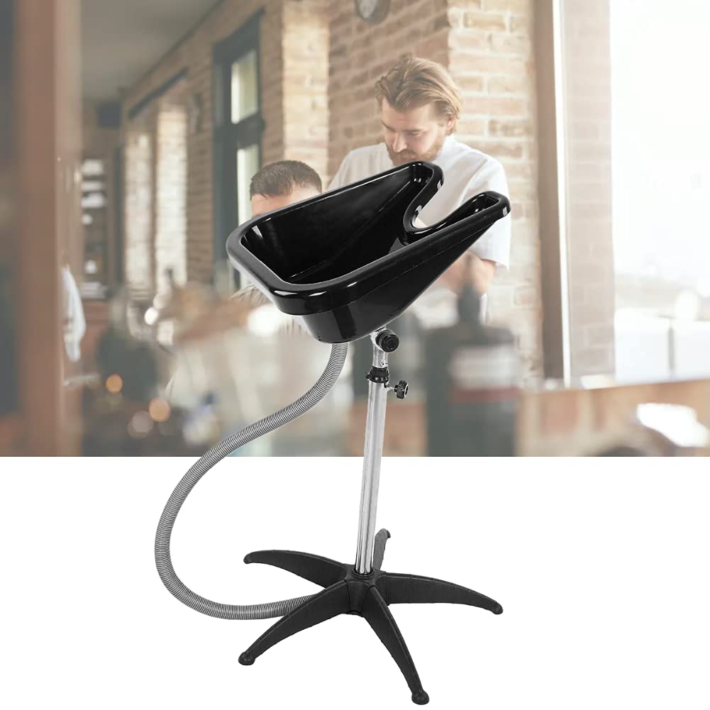 Adjustable Height Hair Basin, Barber Salon Bowl Plastic Shampoo Hair Treatment Bowl, Lifting Rotating Beauty Salon Hairdressing Salon Shampoo Sink with Drain: Beauty