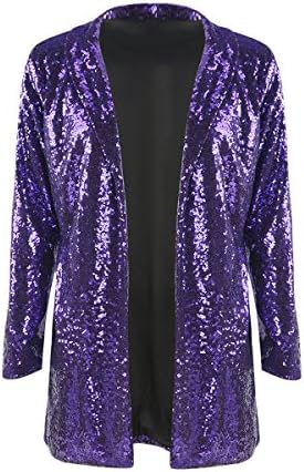 IRISIE Women Sparkle Sequins Open Front Long Sleeve Blazer Jacket