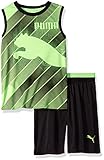 PUMA Toddler Boys' 2 Piece Short and Muscle Set, Puma black3, 2T