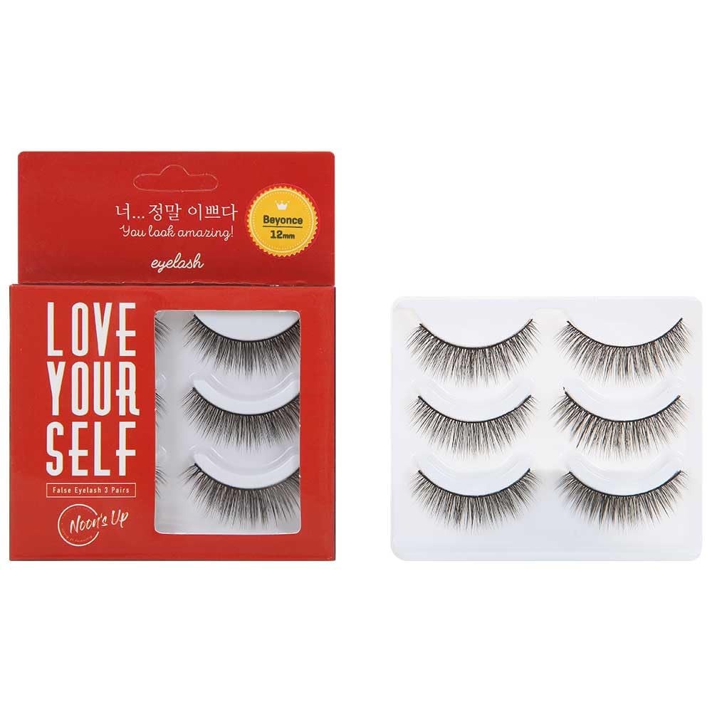 [NOON’S UP LOVE YOURSELF False Eyelash 3 Pairs] – ★Glue is not included!!★ Eyelash, Fake Eyelash, Eye Lashes, Eyebrow growth, Dramatic Lashes, Lashes with Glue (BEYONCE)