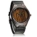 Tamlee Genuine Leather Men's Wooden Quartz Watch -Black Sandalwood