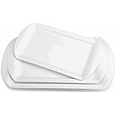 LIFVER Serving Platters, Rectangle Serving Trays, Serving Dishes for Entertaining, White Ceramic Platters for Food Party, Pla