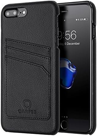 iPhone 8 Plus Case,iPhone 7 Plus Case,QARFEE Ultralight Card Bit Leather iphone Wallet Case Support Wireless Charging With Case Protection Holster Clip for Apple iPhone 7 plus/8 plus,Black