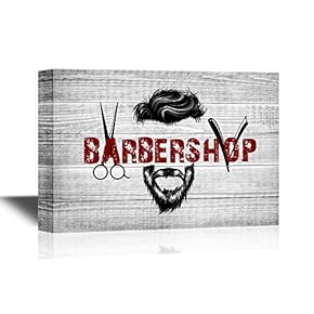 Hair Style Canvas Wall Art - Cool Barbershop Concept - Gallery Wrap Barber Shop Wall Decoration | Ready to Hang - 12x18 inches