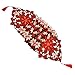 Simhomsen Embroidered Christmas Holiday Poinsettia Table Runners, Dresser Scarves 13 × 72 Inch