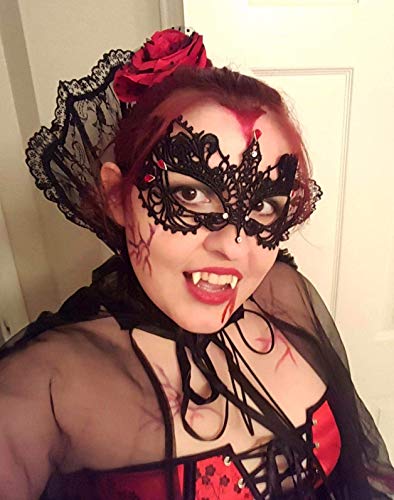 image for Honbay 2PCS Sexy Black Lace Masks for Masquerade Proms Hallowmas Party