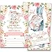 Elephant Boho Floral - Baby Shower Pink Elephant Invitations Girl with Envelopes and Diaper Raffle Tickets. Set of 25 Fill In The Blank Style Invites with Envelopes - Baby Shower Invitations GirlL8