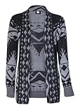 vip Women's Drape Front Aztec Long Cardigan