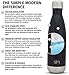 Simple Modern 9 Ounce Wave Water Bottle - Vacuum Insulated Stainless Steel Flask - Double Wall - Leakproof Kids - Midnight Black