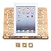 Desktop Book Stand Cookbook Holder Book Rest Reading Paper Typing Stand Tablet Foldable Tray Page Clips Portable Bamboo Book Holder for Desk iPad Laptop Textbook Recipe Document Music (Hollow)