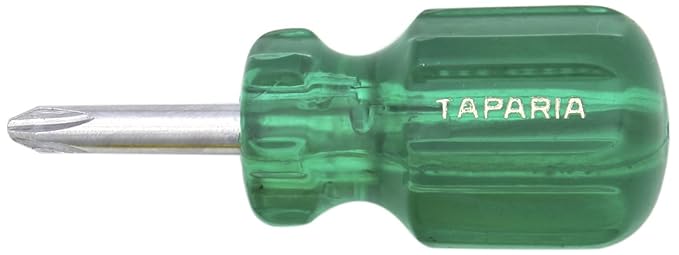 Taparia 855 Steel Philips Tip No.2 Stubby Screw Driver (Green and Silver)