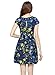 FCLM Women's Scoop Neck Print Pleats Cocktail Party Floral Dress Short
