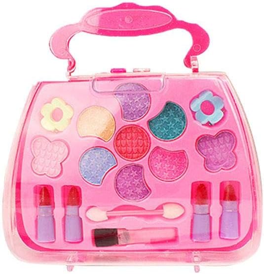 Freedomanoth Kids Pretend Make Up Set Princess Toys With Carry Case Fashion Cosmetic Beauty Jewelry Kit Role Play Games For Girls 3 Years Old