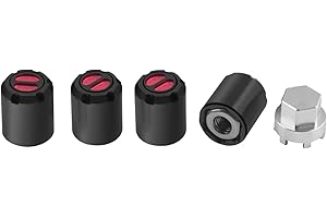 DJX 4PCS Aluminum M2.5 Wheel Nut Center Cap Locking Hubs for TRX-4M TRX4M Etc 1/18 RC Crawler Car (Black and Red)