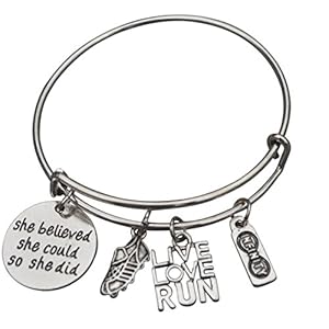 Infinity Collection Running Gifts- Runner Bracelet, Running Jewelry, Adjustable Running Charm Bracelet- Perfect Cross…