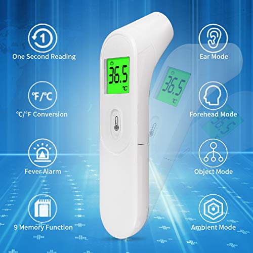 【New Version】Slimerence Forehead and Ear Thermometer 5-in-1 Digital Medical Infrared Temporal Thermometer Instant Reading for Adults and Baby - Thumbnail 2