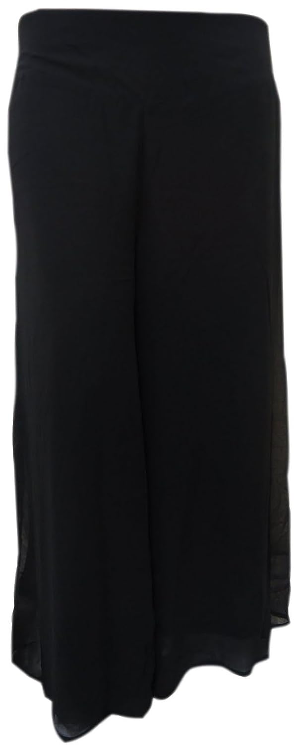 PLUS SIZE BLACK CHIFFON PALAZZO TROUSERS 16-26: Amazon.co.uk: Clothing