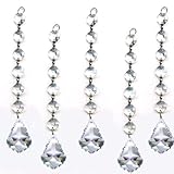 Magnificent Clear 5 Pieces Diamond Hanging Crystal Garland Wedding Strand with 6 Beads and 1.5