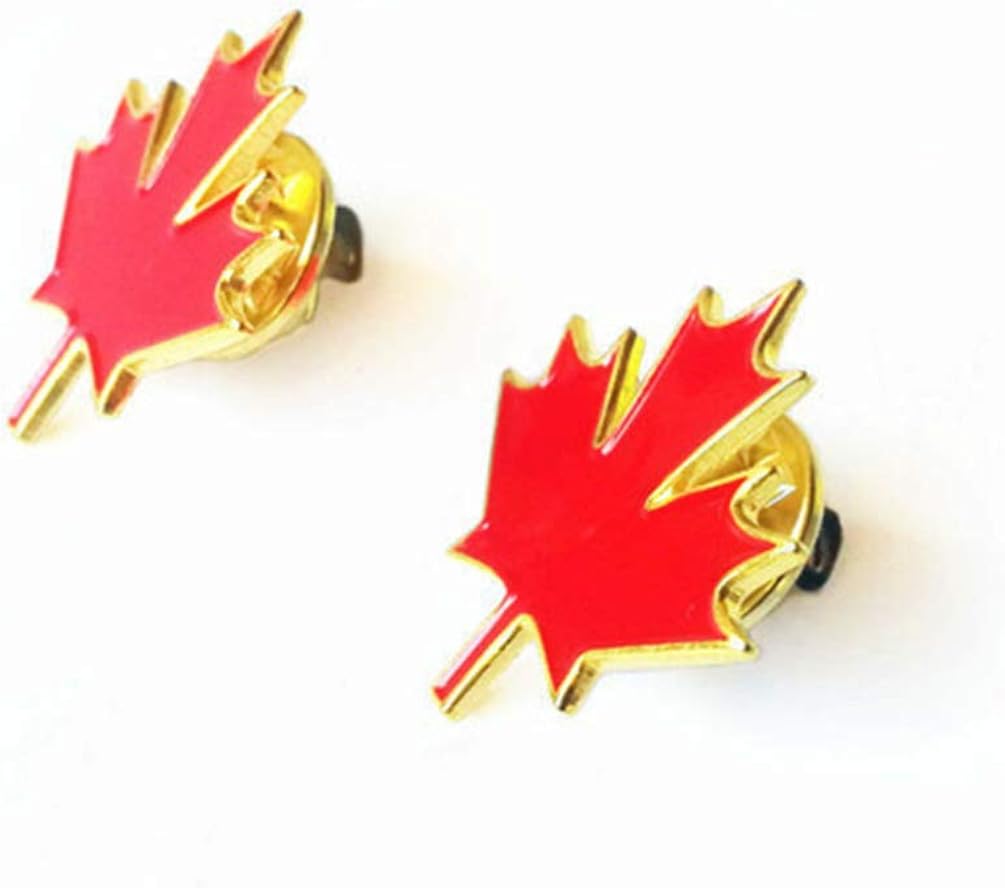 Toyvian Canada Maple Leaf Brooch Maple Leaf Badge Canadian Brooch Women Breast Pin Metal Badge Party Favors 10 Pcs - Image 5
