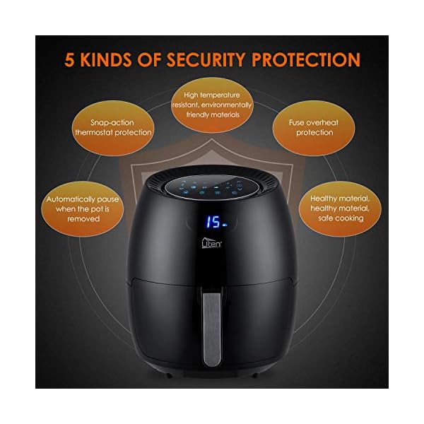 Air Fryer, Uten 6.5L Power Air Fryer with Digital Display, Rapid Air Circulation System Adjustable Temperature and 30…