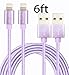 GOLDEN-NOOB 6-Feet 8Pin Nylon Braided Lightning to USB Charging Cable, Purple