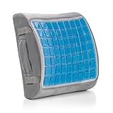 Ziraki Lumbar Support Memory Foam Cushion, 5 in 1 - New Feature No Sweat Cooling Gel Pad - Ideal Gift, Lower Back Pain Support, Protect &amp; Soothe Your Back, Improve Your Posture With Soft &amp; Firm Pillow (Health and Beauty)