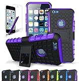 iPhone 7 Plus Case, CINEYO(TM) heavy Duty Rugged Dual Layer Case with kickstand (Apple Iphone 7 Plus case Black) (Purple)