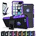 iPhone 7 Plus Case, CINEYO(TM) heavy Duty Rugged Dual Layer Case with kickstand (Apple Iphone 7 Plus case Black) (Purple)
