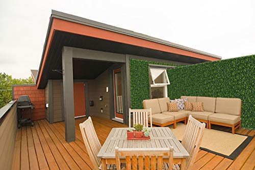 ULAND Artificial Hedges Faux Boxwood Panels Mint Leaves Fence Privacy Screen Panels â€ŠDecorative Trellis 20"x 20" (12 Pack) - Easy to Install - UV Protection - Fire Retardant - No Maintenance