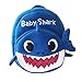 Baby Shark Plush Backpack Cute Cartoon Animal Shark School bag Travel (Blue)