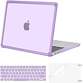 MOSISO Compatible with MacBook Pro 13 inch Case M2 2026-2016 A2338 M1 A2251 A2289 A2159 A1989 A1708 A1706, Crack-Resistant Heavy Duty Hard Case with TPU Bumper&Keyboard Skin&Screen Film, Purple