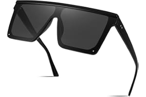 FEISEDY Oversized Sunglasses Mens Womens Flat Top Square Trendy Visor Shades UV400 B2470