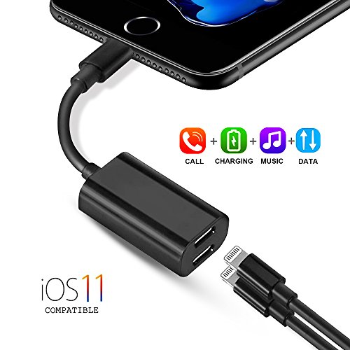 Iphone Adapter Splitter Dual Lightning Headphones Jack Audio