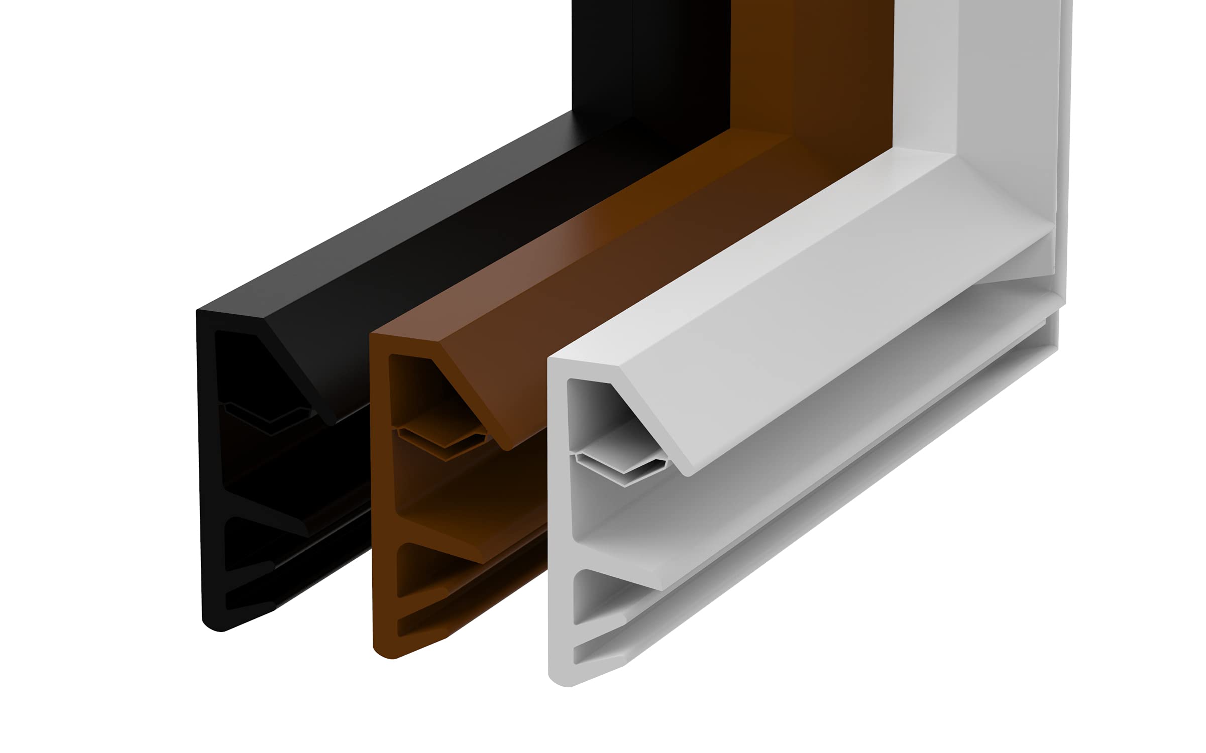Sealing Corner Window | 4 mm Groove Width / 12 mm Rebate Made of TPE Corner for Wooden Window Seal | Corners Frame Wings (4 Corners/Cases/Brown)