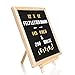 Vintage Changeable Felt Letter Board (12 x 12) | Premium Solid Oak Wood Frame | Includes Stand and Wall Mount, 290 White and 145 Gold Character Set (Black)