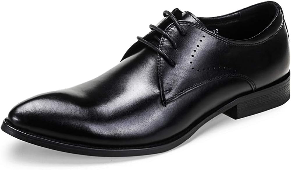 Derby Lace Up Shoes Men's Elegant Genuine Leather Shoes Business Oxford Dress shoes Amazon.co