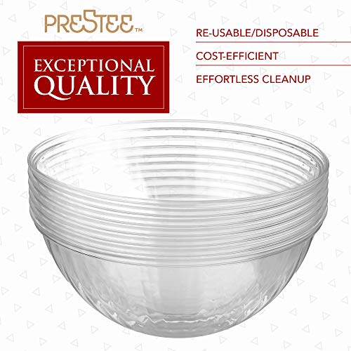 Clear Plastic Serving Bowls for Parties 48 Oz. 12 Pack Round