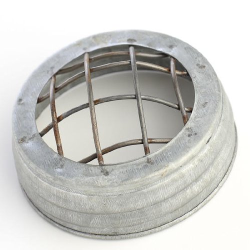 Turn a Jar Into a Vase! Large Mouth Frog Grated Galvanized Metal Lid for Floral Arranging, Crafting, and More- Package of 6
