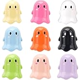 SUNNYCLUE 1 Box 36Pcs 9 Colors Ghost Beads Jewelry Halloween Beads Acrylic Opaque Colorful Cartoon Ghost Spacer Loose Bead for Halloween Jewelry Making Bracelets Necklaces Beaded Supplies DIY Crafting