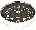 Wall Clock Silent Black with Silver Chrome Non-ticking Sweep Large Modern Style Decorative Executive Quartz 12
