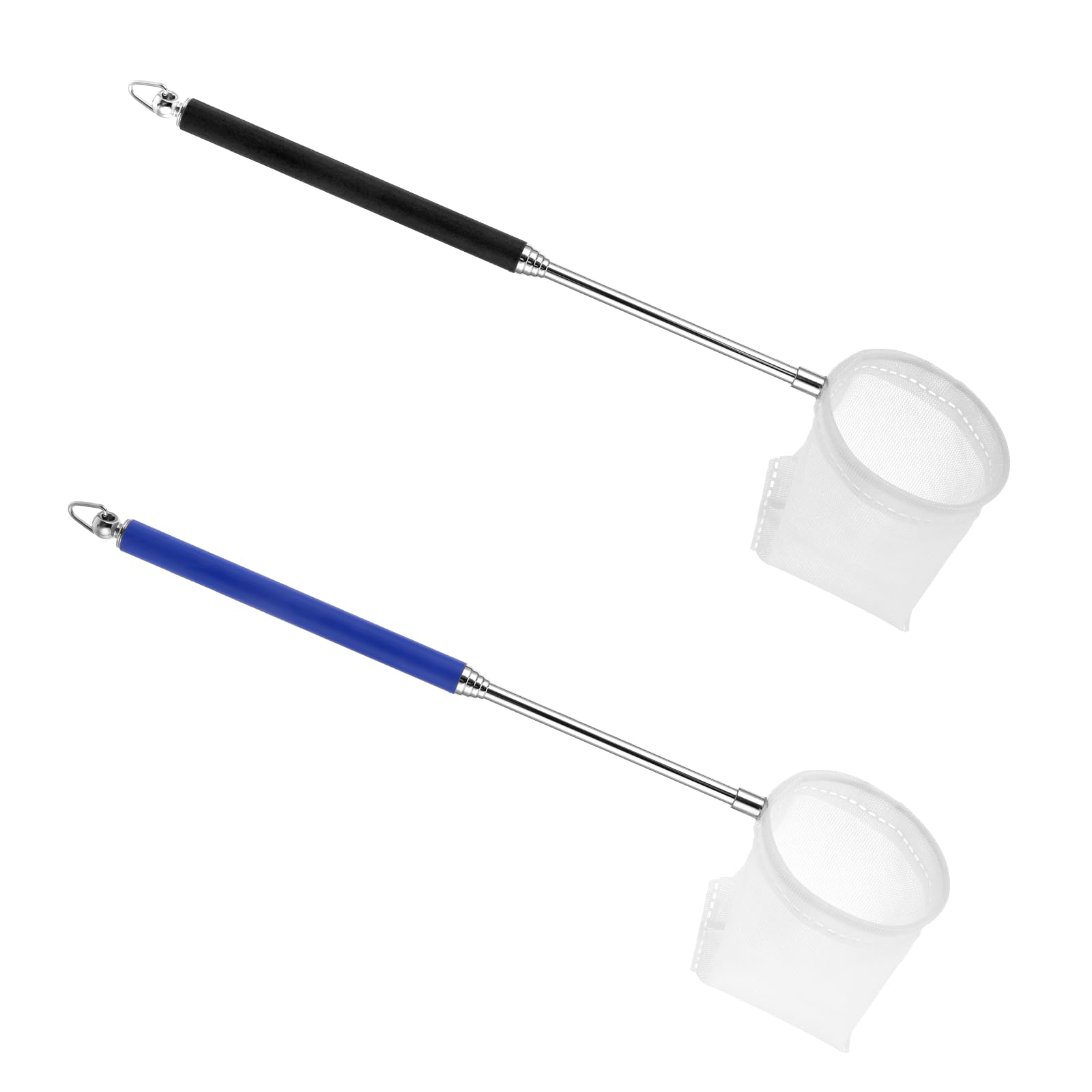 2 Pieces Shrimp Skimming Net, Small Aquarium Net With Extendable Stainless Steel Handle for Fish Tanks, Aquariums and Small Ponds