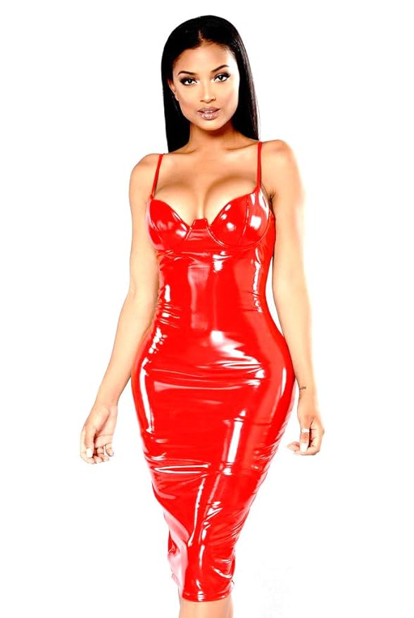 Frauen Babydoll Sexy Bügel Nachthemd Lackleder Korsett-Kleid Schickes Kleid Kostüm Catwoman Kostümparty Cosplay Große Größe T