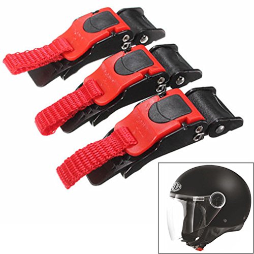 Simply Silver Helmet Chin Strap - 3x Motorcycle Bike Helmet Chin Strap Speed Sewing Clip Quick Release Buckle