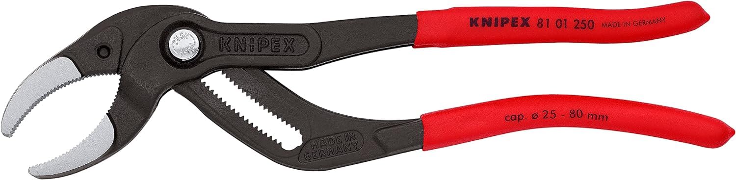 KNIPEX Siphon and Connector Pliers with Non-Slip Plastic Coating 250 mm, 81 01 250