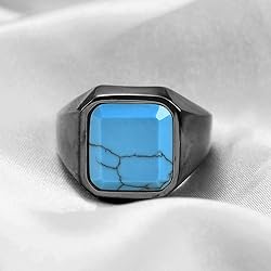 MYNENEY 14K Gold/Silver/Black Plated Square Signet