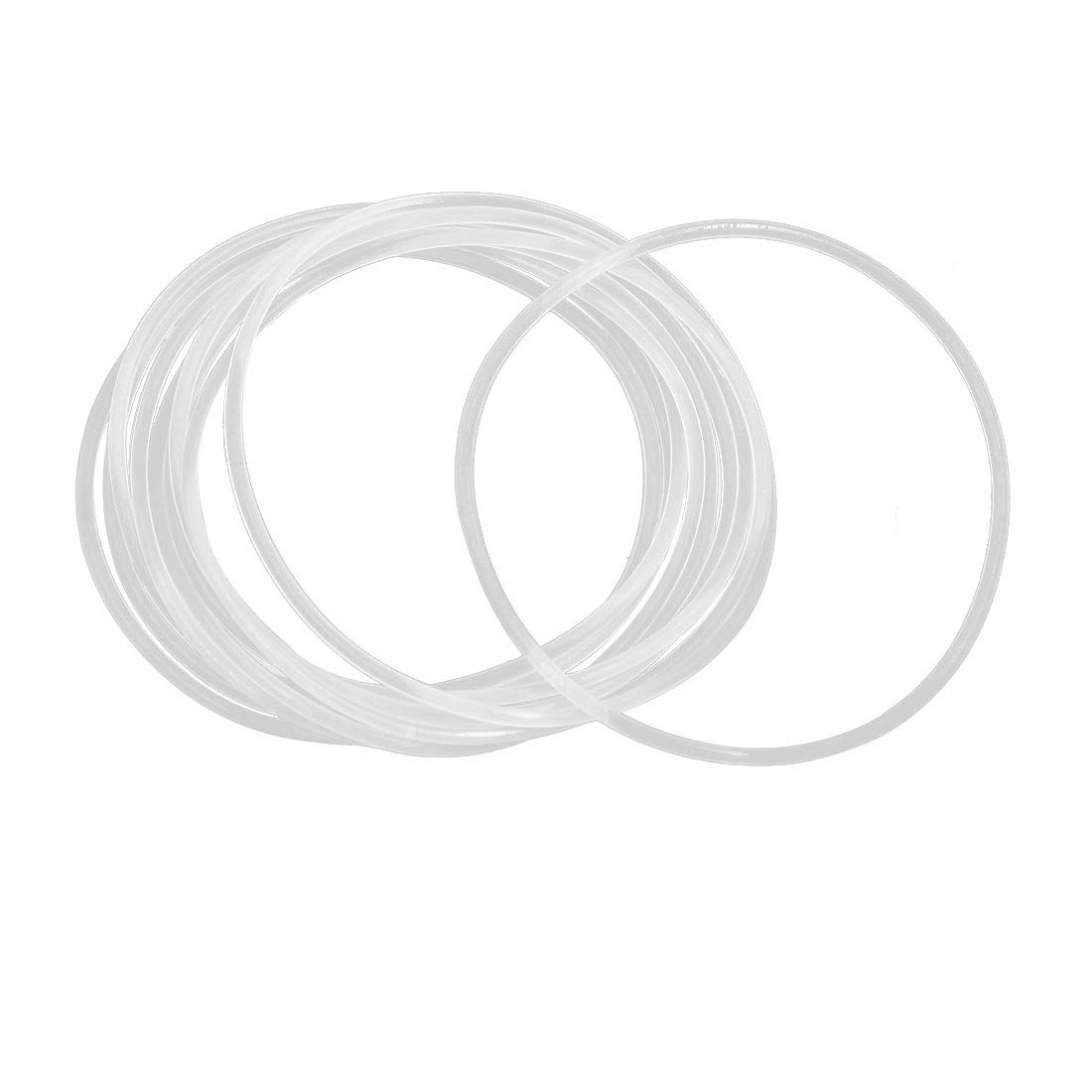 X AUTOHAUX Silicone O-Rings, 50mm OD 47mm ID 1.5mm Width VMQ Seal Gasket for Compressor Valves Pipe Repair, White, Pack of 10