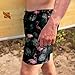 Fort Isle Mens Stretch Swim Trunks - XL - Flamingos and Floral - Quick Dry 4-Way Stretch - Bathing Suit