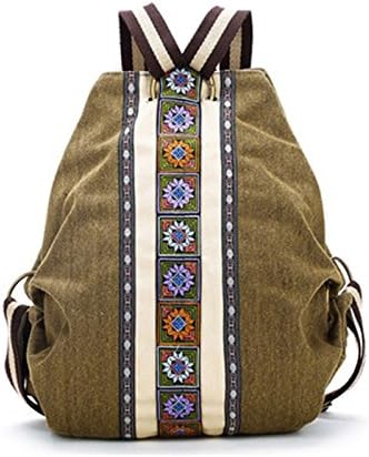 REFURBISHHOUSETribal Ethnic Canvas Womens Backpack Pouch Hippie Shoulder Bag Girls Boho Rucksack