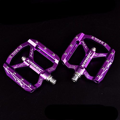 Bicycle pedal,Aluminum pedal,Bearing pedal,Easy to install pedal,Large pedal,Lightweight pedal,bmx pedal,fixed gear bicycle,CNC bearing bicycle pedalsBicycle accessories _krsec mountain bike ultra light foot pedal aluminum alloy antiskid bearing pedal bike accessories,Violet